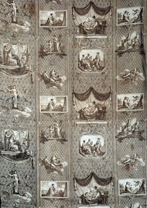 Tapeçaria representando a psique e o cupido. A partir de um desenho de Jean-Baptiste Huet (1745-1811) de Jean Baptiste Huet