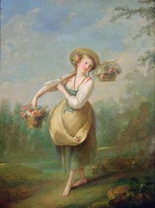 A menina de flor de Jean Baptiste Huet