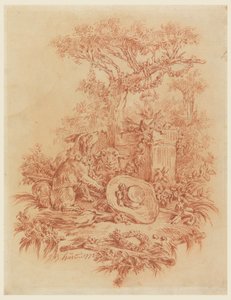 Desenho, Pastorale, 1772 de Jean Baptiste Huet