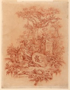 Desenho, Pastorale, 1772 de Jean Baptiste Huet