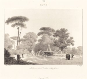 Fonte no jardim Borghese de Jean Baptiste Isabey