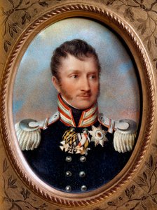 Frederick William III da Prússia - "Retrato de Frederic William III da Prússia (1770-1840) Rei da Prússia" Pintura de João Batista Isabey (1767-1855) Século XIX