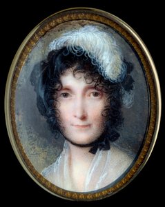 Retrato de Laetitia Bonaparte (Letizia Maria Ramolino) (1750-1836), mãe de Napoleão Bonaparte Pintura miniatura em marfim de Jean Baptiste Isabey (1767-1855) Sol do século XIX. 0,37x0,29 m - Retrato de Laetitia Bonaparte (Maria Letizia Ramolino) (1750-