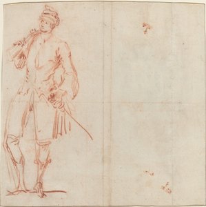 Um ator de quadrinhos vestido como um cavalheiro [reto] de Jean Baptiste Joseph Pater