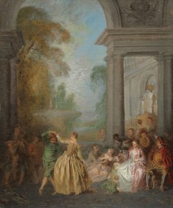 Dançarinos em um pavilhão, década de 1720 de Jean Baptiste Joseph Pater