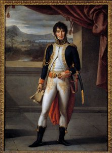 Portrait en pied de Joachim Murat (1767-1815) marechal de France Pintura de Jean Baptiste Joseph Wicar (1762-1834) 1808 Sol. 0,56x0,73 m Lille, musee des Beaux Arts - Retrato completo de Joachim Murat (1767-1815), Marechal de França. Pintura de Jean B