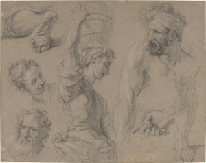 Estudo para Miraculous Draft of Fishes (?) de Jean Baptiste Jouvenet
