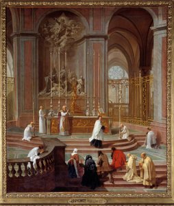 A Missa do Cónego de La Porte ou do Mestre Altar de Notre-Dame de Paris Pintura de Jean Jouvenet (1644-1717) 1708-1710 Dim. 1,62 x 1,41 m - A Missa do Cónego de La Porte ou do Altar de Notre-Dame de Paris. Pintura de Jean Jouvenet (1644-1717) 1708-