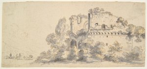 Paisagem italiana com ruínas de Jean Baptiste Lallemand