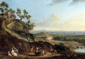 Pintura de Paisagem por Jean Baptiste Lallemand (1710-1803) de Jean Baptiste Lallemand