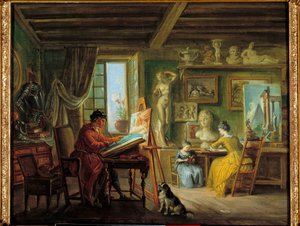 A oficina de pintura de Jean Baptiste Lallemand (1710-1803) Dijon do século XVIII, Museu de Belas Artes