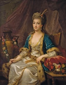 Retrato de uma mulher sentada vestida "à la russe"