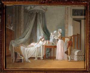O novo chapéu aquarelado de Jean Baptiste Mallet (1759-1835) Paris do século XVIII, Artes Decorativas