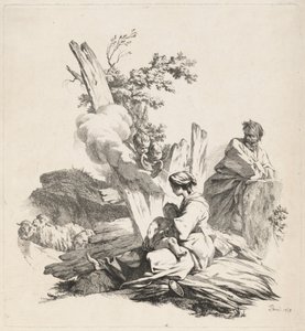 Descanse na fuga para o Egito de Jean Baptiste Marie Pierre