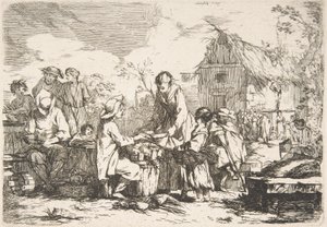 Mercado da Vila Le Marché de Village, século XVIII. de Jean Baptiste Marie Pierre