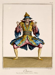 Chinois, do &39;Ballet des Indes Galantes&39;, final do século XVIII (gravura colorida à mão) de Jean Baptiste Martin