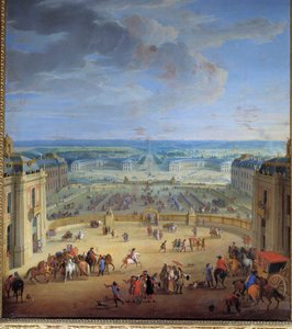 Les Ecuries vista do castelo de Versalhes, tirada do pátio de mármore, Françoise d