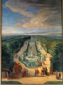 Vista do bosque da Galerie des Antiques nos jardins de Versalhes Pintura de Jean-Baptiste Martin (o Ancião) (1659-1735) Por volta de 1688 Sol. 2x1,4 m Versailles, musee du chateau
