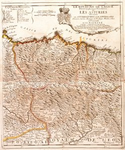 Mapa de Asturias (Espanha) (Gravura de Jean Baptiste Nolin