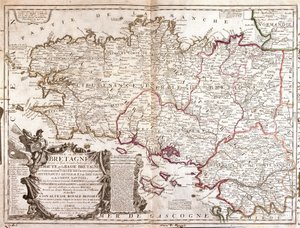Mapa da Bretanha (França) de Jean Baptiste Nolin