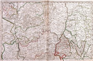 Mapa de Burgundy (França) (Gravura de Jean Baptiste Nolin