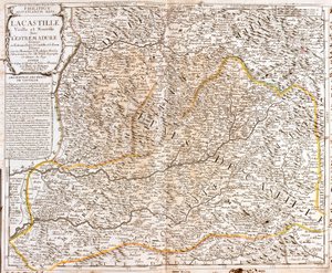 Mapa de Castilla (Espanha) (Gravura de Jean Baptiste Nolin