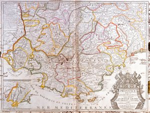 Mapa da Provença (França) (Gravura de Jean Baptiste Nolin