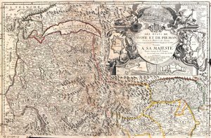 Mapa de Savoy e Piemonte (Itália) (Gravura de Jean Baptiste Nolin