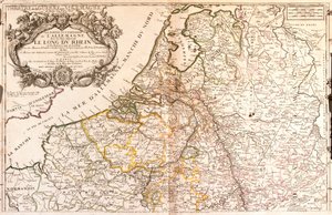 Mapa da Alemanha Ocidental e Holanda