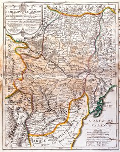 Mapa do Reino de Aragão (Espanha) (Gravura de Jean Baptiste Nolin
