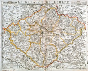 Mapa do Reino da Boémia (República Checa) (Gravura