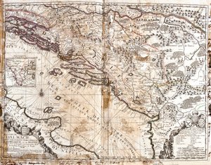 Mapa do Reino da Dalmácia (actual Croácia e Montenegro), na costa do Golfo de Veneza (Mar Adriático) (Gravura