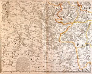 Mapa do sudoeste da Ile de France de Jean Baptiste Nolin