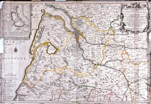 Mapa da região de Bordeaux (França) (Gravura de Jean Baptiste Nolin
