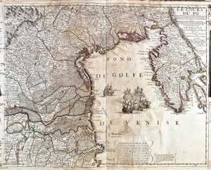 Mapa da boca do Pó na Itália (Gravura de Jean Baptiste Nolin