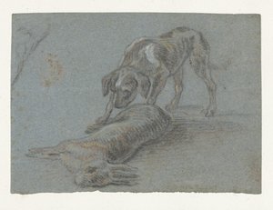 Cão a um tiro de lebre de Jean Baptiste Oudry (possibly)