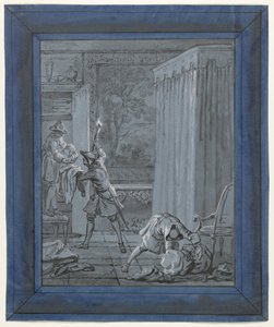 O Marido, a Mulher e o Ladrão / Le Mari, la Femme et le Voleur Ilustrações para fábulas de Jean de La Fontaine (título da série) de Jean Baptiste Oudry