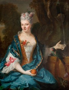 Francês: Dame assise dans un jardin de Jean Baptiste Oudry