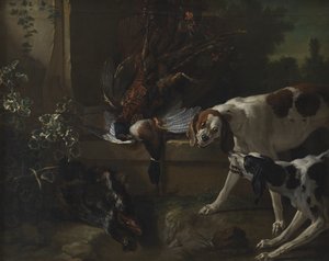 Cães com Aves Selvagens e Caça de Jean Baptiste Oudry