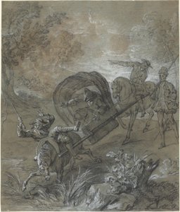 La Rancune em uma maca, baleado no pântano de Jean Baptiste Oudry