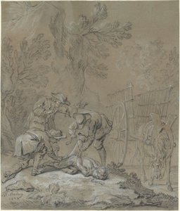 Ragotin vinculado pelos pais do louco de Jean Baptiste Oudry