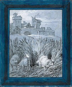 Ovelhas no campo ("Rien de trop I") de Jean Baptiste Oudry
