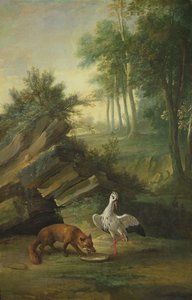 A raposa e a cegonha, 1747 de Jean Baptiste Oudry