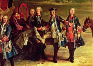 A bota do rei, detalhe da reunião para o Puits-du-Roi Hunt em Compiegne (detalhe de 191987) de Jean Baptiste Oudry