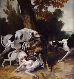 A caça ao lobo, 1725 de Jean Baptiste Oudry