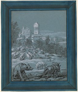 O lobo e a raposa de Jean Baptiste Oudry