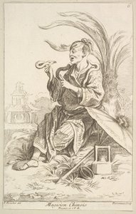 Mágico chinês, 1738-45. de Jean Baptiste Perronneau