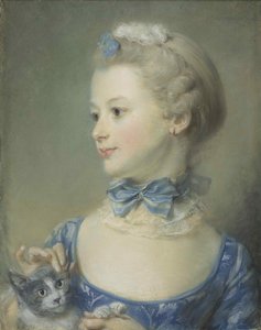 A menina com o gato Marie-Anne Huquier, 1747.