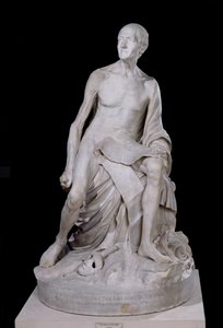Estátua sentada de Voltaire (1694-1778) 1776 (mármore)