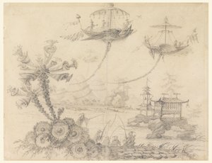 Desenho, Fantasia Chinoiserie, 1770-90 de Jean Baptiste Pillement